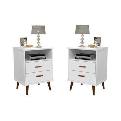 Imagem de Mesa de Cabeceira 2 Gavetas com Pés Retro  Itália  CM