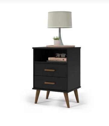 Imagem de Mesa de Cabeceira 2 Gavetas com Pés Retro  Itália  CM