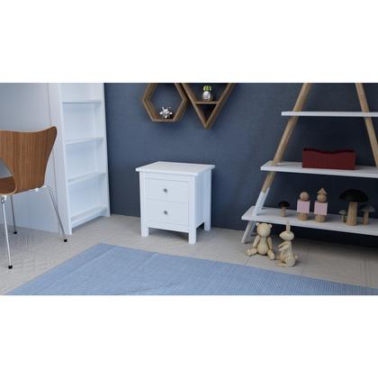 Imagem de Mesa de Cabeceira 2 Gavetas em Madeira Maciça Alba