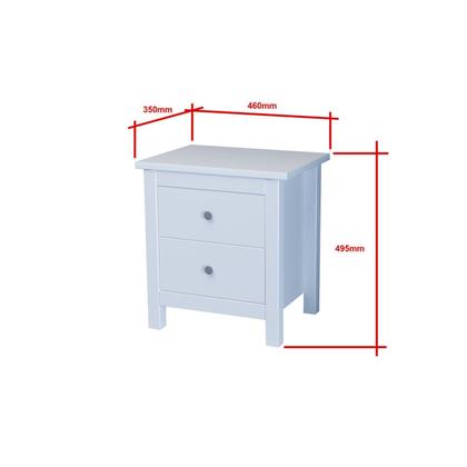 Imagem de Mesa de Cabeceira 2 Gavetas em Madeira Maciça Alba