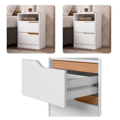 Imagem de Mesa de Cabeceira 2 Gavetas Flex Sole Albatroz