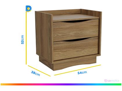 Imagem de Mesa de Cabeceira 2 Gavetas Kansas Kappesberg