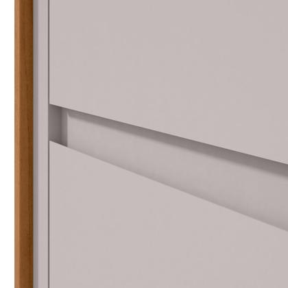 Imagem de Mesa de Cabeceira 2 Gavetas Loop Amendoa Clean/Off White - Lopas