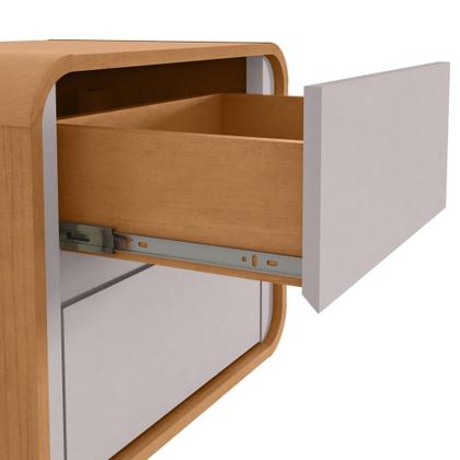 Imagem de Mesa de Cabeceira 2 Gavetas Loop Amendoa Clean/Off White - Lopas