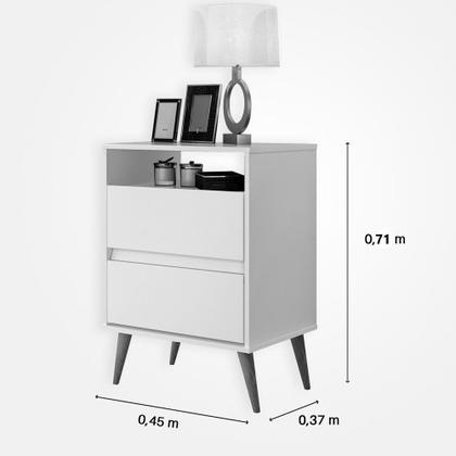 Imagem de Mesa de Cabeceira 2 Gavetas Lotus