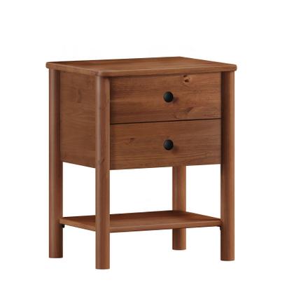 Imagem de Mesa de Cabeceira 2 gavetas Madeira Apoana Castanho Corrediças Telescópicas