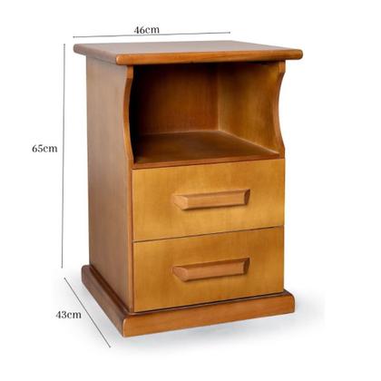 Imagem de Mesa de Cabeceira 2 Gavetas Madeira Maciça Slin Móveis Nathalia