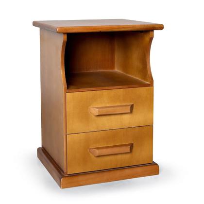 Imagem de Mesa de Cabeceira 2 Gavetas Madeira Maciça Slin Móveis Nathalia