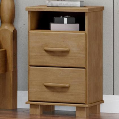 Imagem de Mesa de Cabeceira 2 Gavetas Madeira Maciça Zahav F06 Freijó - Lyam Decor