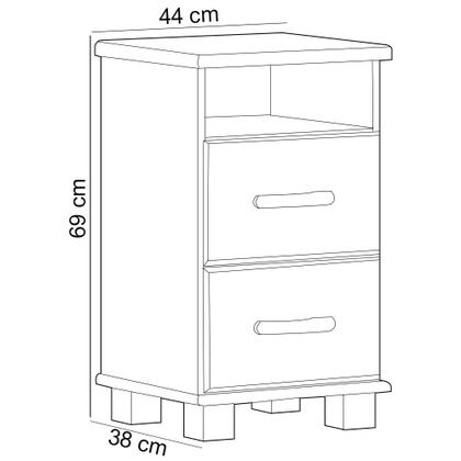 Imagem de Mesa de Cabeceira 2 Gavetas Madeira Maciça Zahav F06 Freijó - Lyam Decor