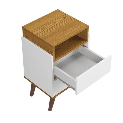 Imagem de Mesa de Cabeceira 2 Gavetas Moderna Minimalista Verona Com Nicho
