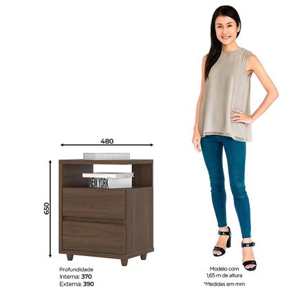 Imagem de Mesa de Cabeceira 2 Gavetas Nora Casa 812