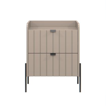 Imagem de mesa de cabeceira 2 gavetas para quarto mdf estilo industrial conect para cama moriah 45cm