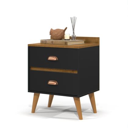 Imagem de Mesa De Cabeceira 2 Gavetas Pé Palito Retro Mesinha Quarto Varias Cores Madero New