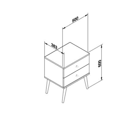 Imagem de Mesa de Cabeceira 2 Gavetas Retrô RT 3032