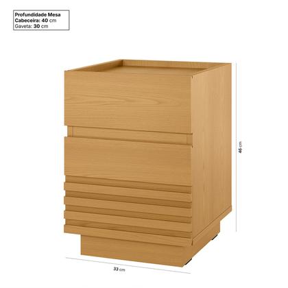 Imagem de Mesa de Cabeceira 2 Gavetas Samambaia CabeCasa MadeiraOriginals