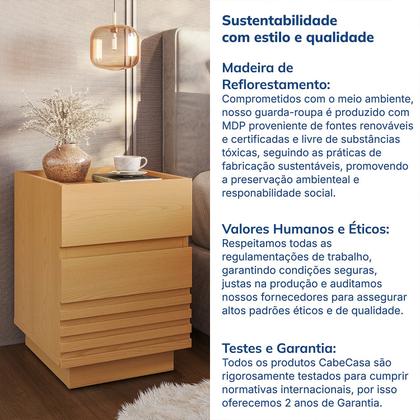 Imagem de Mesa de Cabeceira 2 Gavetas Samambaia CabeCasa MadeiraOriginals