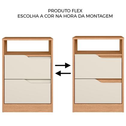 Imagem de Mesa de Cabeceira 2 Gavetas Sara Flex