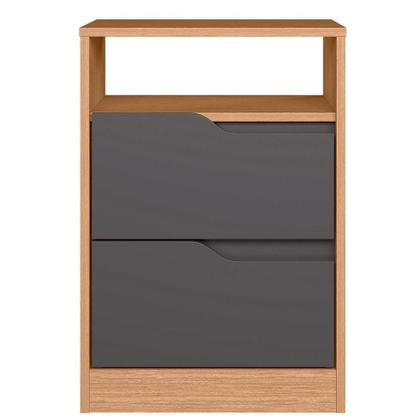 Imagem de Mesa de Cabeceira 2 Gavetas Sara Freijó Titanium