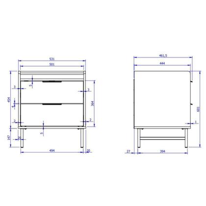 Imagem de Mesa de Cabeceira 2 Gavetas Yves Freijó e Off White