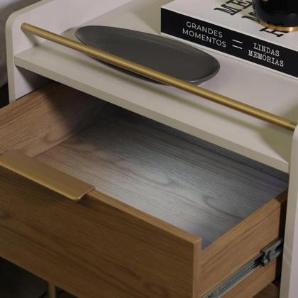 Imagem de Mesa de Cabeceira 2 Gavetas Yves Freijó e Off White