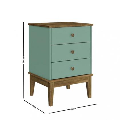 Imagem de Mesa de Cabeceira 3 Gaveta Colonial Movelbento