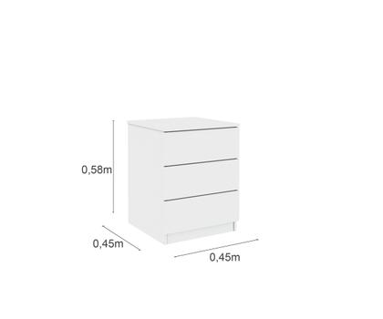 Imagem de Mesa de Cabeceira 3 Gavetas 45cm Veronna