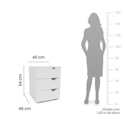 Imagem de Mesa de Cabeceira 3 Gavetas 54cm X 40cm Porto