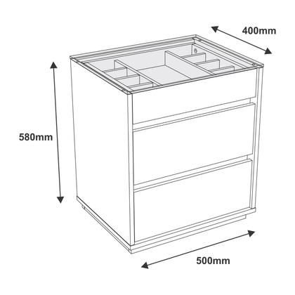 Imagem de Mesa de Cabeceira 3 Gavetas com Organizador Tampo Vidro Belize