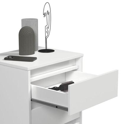 Imagem de Mesa De Cabeceira 3 Gavetas Com Pés Palito Woon Branco