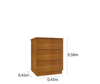 Imagem de Mesa de cabeceira 3 gavetas corrediças telescópicas - Veronna-Cinamomo - Tcil Móveis