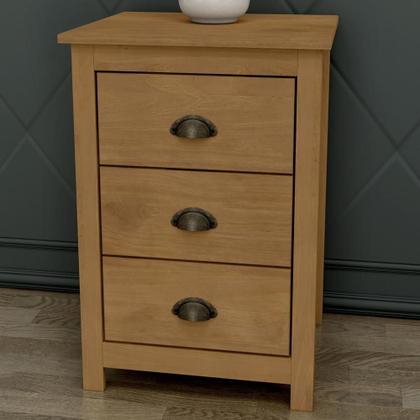 Imagem de Mesa De Cabeceira 3 Gavetas Madeira Maciça Mazzaro F06 Freijó - Lyam Decor