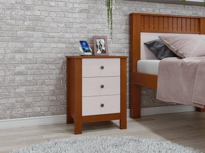 Imagem de Mesa de Cabeceira 3 Gavetas Maggiore New - Lopas