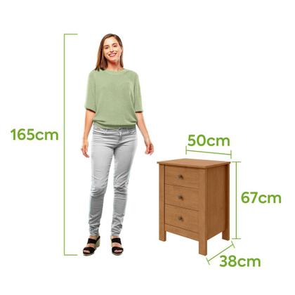 Imagem de Mesa de Cabeceira 3 Gavetas Maggiore New - Lopas