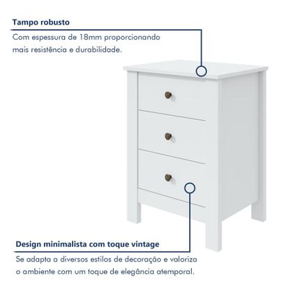 Imagem de Mesa de Cabeceira 3 Gavetas Maggiore New