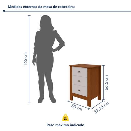 Imagem de Mesa de Cabeceira 3 Gavetas Maggiore New
