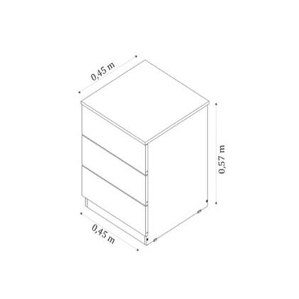 Imagem de Mesa de Cabeceira 3 Gavetas MDF Verona Tcil