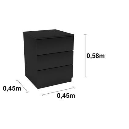 Imagem de Mesa de Cabeceira 3 Gavetas MDF Verona Tcil