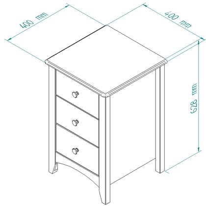 Imagem de Mesa de Cabeceira 3 Gavetas - Olivia