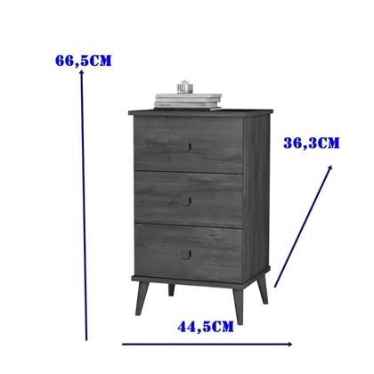 Imagem de Mesa de Cabeceira 3 Gavetas Ravi