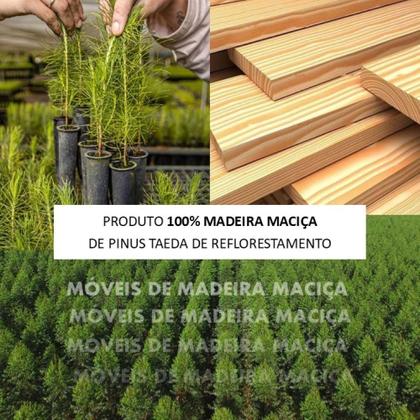 Imagem de Mesa de Cabeceira 3 Gavetas Topázio 100% Madeira Maciça para Quarto