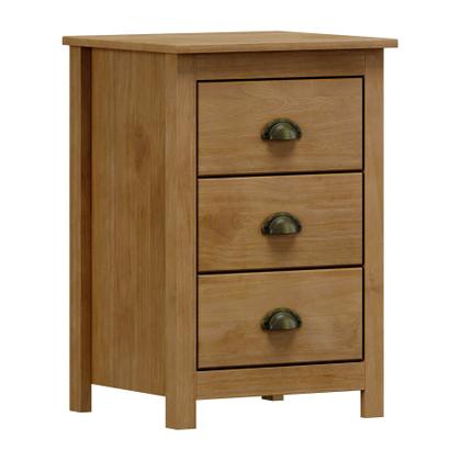 Imagem de Mesa de Cabeceira 3 Gavetas Topázio 100% Madeira Maciça para Quarto