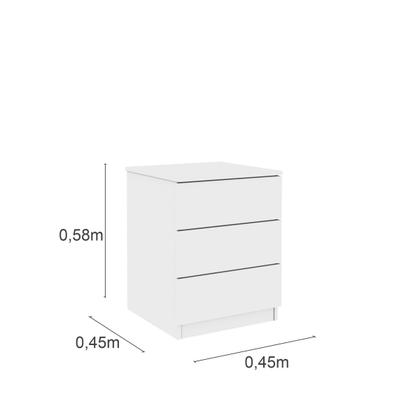 Imagem de Mesa de Cabeceira 3 Gavetas Veronna Tcil Móveis