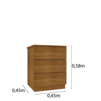 Imagem de Mesa de Cabeceira 3 Gavetas Veronna Tcil Móveis