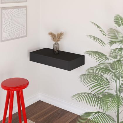 Imagem de Mesa de Cabeceira 30cm Suspensa Cama Quarto Casal Solteiro Gaveta Trilho Telescópico em MDF