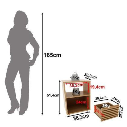 Imagem de Mesa De Cabeceira 38,3cm Com 1 Gaveta Ripada Multimóveis Cr35246 Amêndoa
