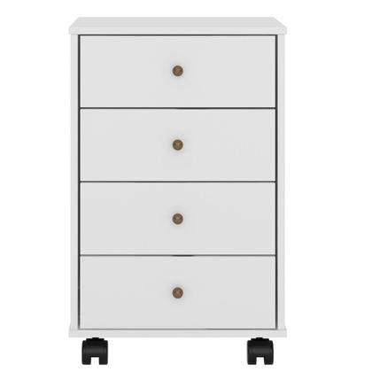 Imagem de Mesa de Cabeceira 4 Gavetas Com Rodízios Presence Demóbile