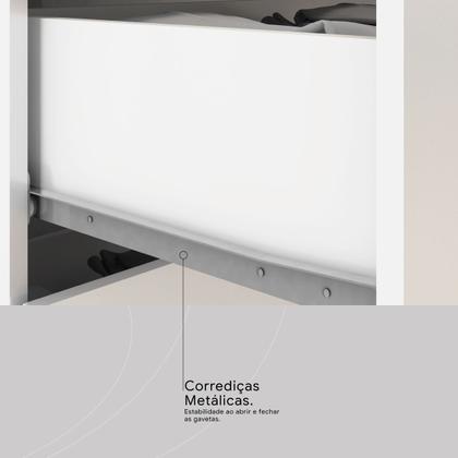 Imagem de Mesa de Cabeceira 4 Gavetas Com Rodízios Presence Demóbile