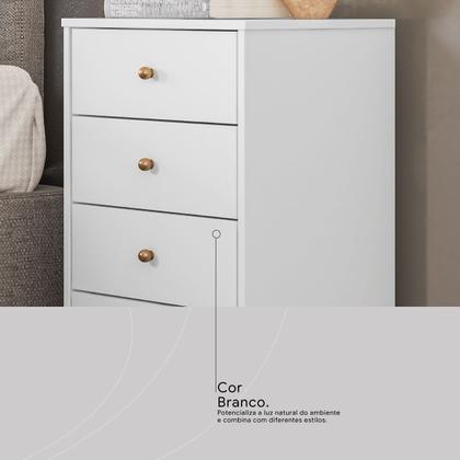 Imagem de Mesa de Cabeceira 4 Gavetas Com Rodízios Presence Demóbile