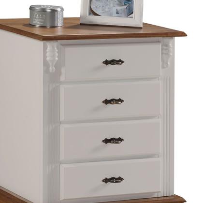 Imagem de Mesa de Cabeceira 4 Gavetas Pés Luiz XV 60404 Linz Móveis - Imbuia Glazer